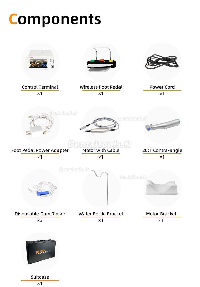 Pluspower®Ai-S-Pro Moteur de chirurgie sans balais pour implant dentaire avec contre-angle 20:1